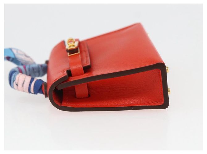Hermès HERMES Micro Kelly Twilly Charm in Pelle Arancione Auth 169917SM - vista 3