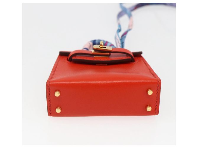 Hermès HERMES Micro Kelly Twilly Charm in Pelle Arancione Auth 169917SM - vista 5