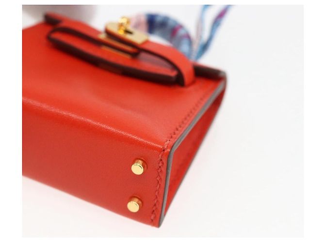 Hermès HERMES Micro Kelly Twilly Charm in Pelle Arancione Auth 169917SM - vista 9
