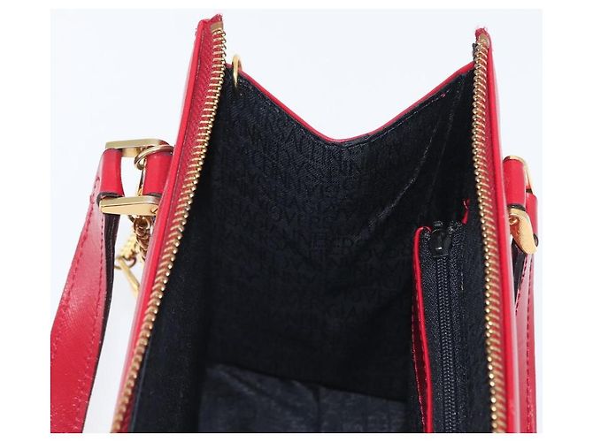Bolsa de mão Gianni Versace em couro vermelho e dourado Auth BA10667 - vista 18