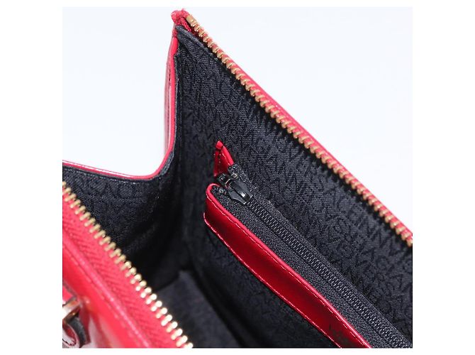 Bolsa de mão Gianni Versace em couro vermelho e dourado Auth BA10667 - vista 19