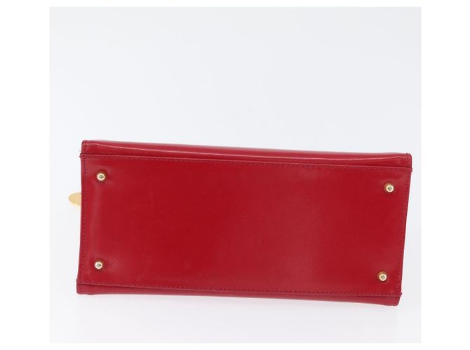 Bolsa de mão Gianni Versace em couro vermelho e dourado Auth BA10667 - vista 5