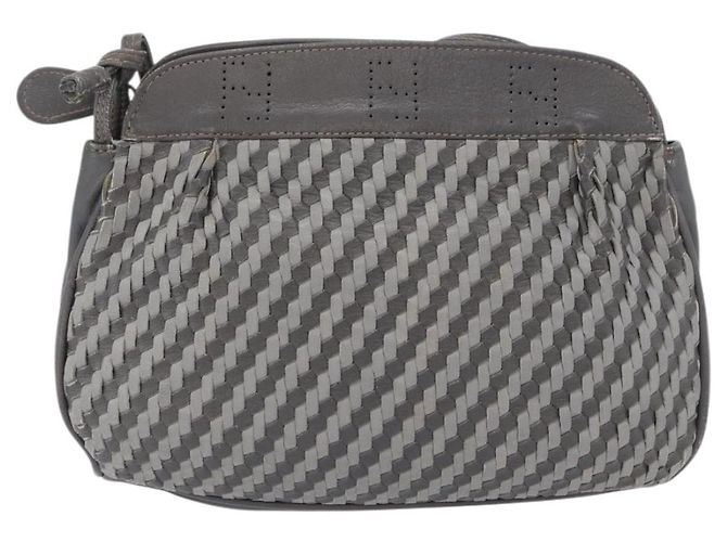 FENDI Schultertasche aus Leder Grau Auth ti3639 Braun - Ansicht 13