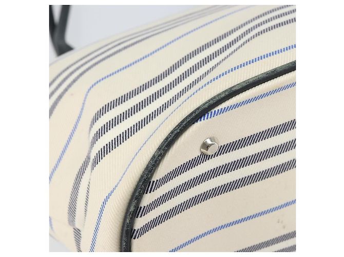 Borsa Tote Burberry in tela e pelle bianca argento oro Auth ti3757 Bianco D'oro - vista 14