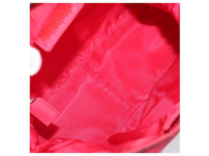Borsa Tote PRADA in nylon plastico rosso Auth ti3740 - vista 10