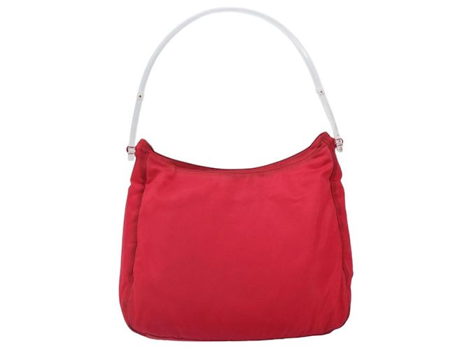 Borsa Tote PRADA in nylon plastico rosso Auth ti3740 - vista 13