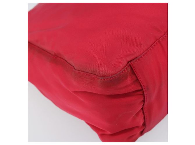 Borsa Tote PRADA in nylon plastico rosso Auth ti3740 - vista 14