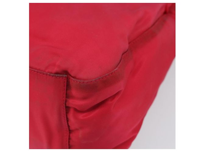 Borsa Tote PRADA in nylon plastico rosso Auth ti3740 - vista 15