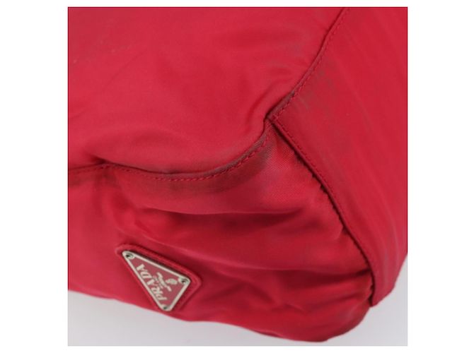 Borsa Tote PRADA in nylon plastico rosso Auth ti3740 - vista 16