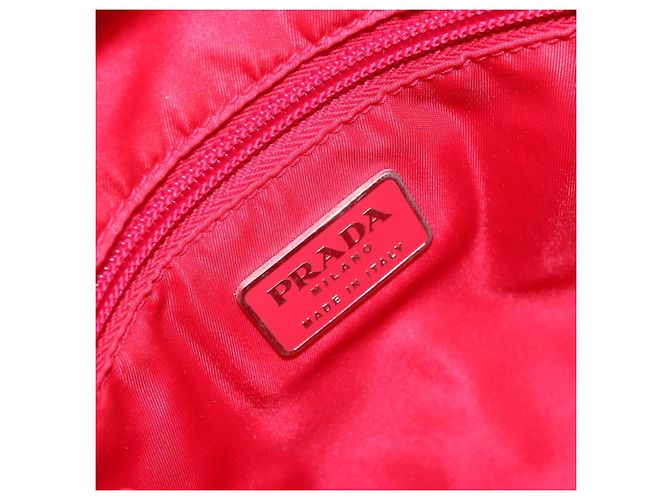 Borsa Tote PRADA in nylon plastico rosso Auth ti3740 - vista 18