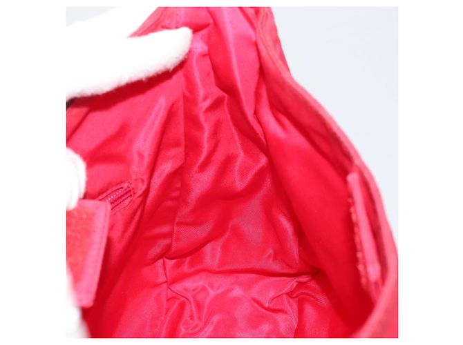 Borsa Tote PRADA in nylon plastico rosso Auth ti3740 - vista 19
