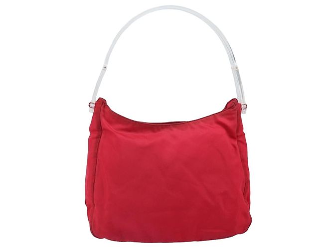 Borsa Tote PRADA in nylon plastico rosso Auth ti3740 - vista 2