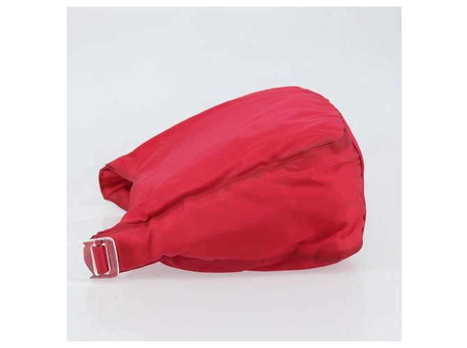 Borsa Tote PRADA in nylon plastico rosso Auth ti3740 - vista 4