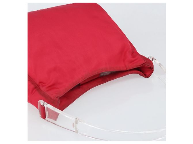 Borsa Tote PRADA in nylon plastico rosso Auth ti3740 - vista 6
