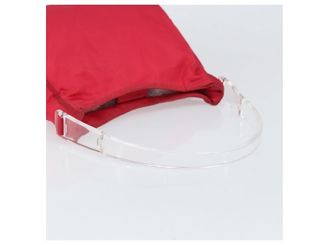 Borsa Tote PRADA in nylon plastico rosso Auth ti3740 - vista 7