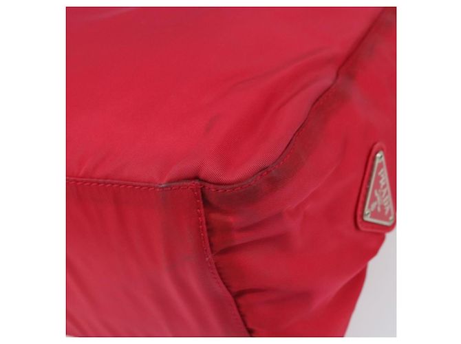 Borsa Tote PRADA in nylon plastico rosso Auth ti3740 - vista 9
