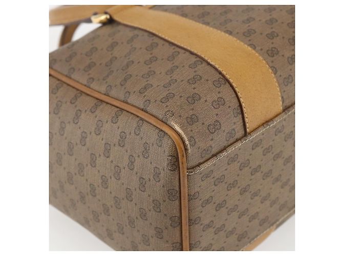 Gucci Borsa a mano Micro GG Supreme in PVC beige e oro 000 40 0207 Auth BA10367 D'oro - vista 14
