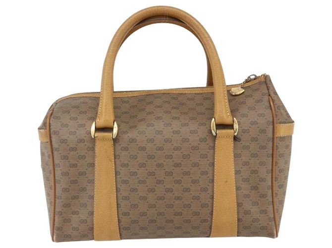 Gucci Borsa a mano Micro GG Supreme in PVC beige e oro 000 40 0207 Auth BA10367 D'oro - vista 2