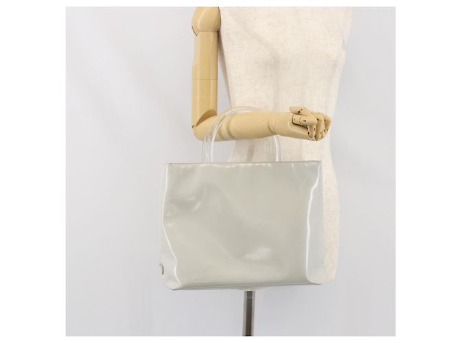 PRADA Handtasche Lackleder Grau Silber Auth ep13103 Braun - Ansicht 23