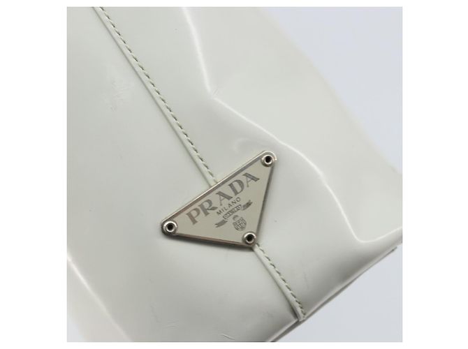 PRADA Handtasche Lackleder Grau Silber Auth ep13103 Braun - Ansicht 9