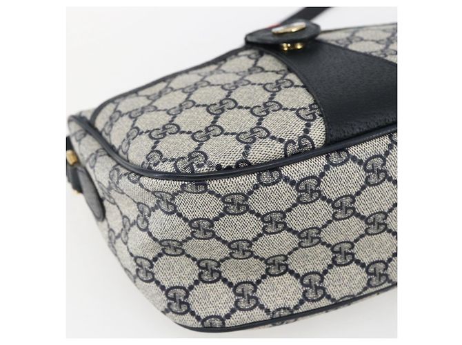 Gucci GG Supreme Sherry Line Schultertasche aus PVC Navy Gold 89 02 032 Auth 171597 Golden Marineblau - Ansicht 14