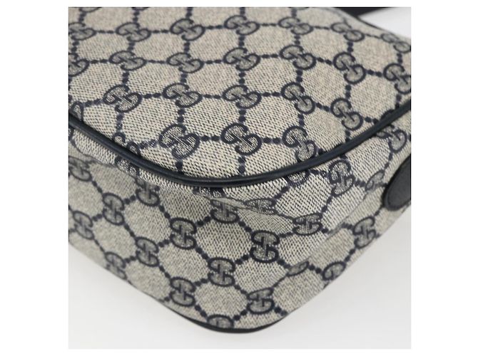 Gucci GG Supreme Sherry Line Schultertasche aus PVC Navy Gold 89 02 032 Auth 171597 Golden Marineblau - Ansicht 15