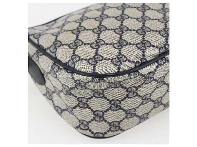 Gucci GG Supreme Sherry Line Schultertasche aus PVC Navy Gold 89 02 032 Auth 171597 Golden Marineblau - Ansicht 16