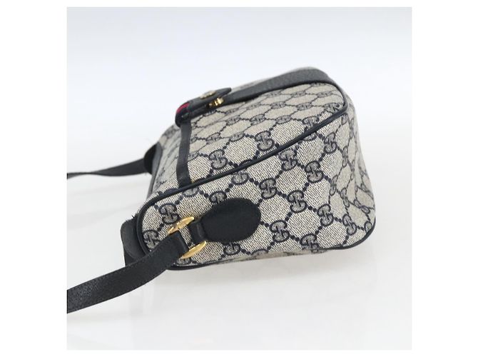 Gucci GG Supreme Sherry Line Schultertasche aus PVC Navy Gold 89 02 032 Auth 171597 Golden Marineblau - Ansicht 3