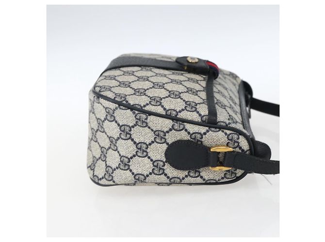 Gucci GG Supreme Sherry Line Schultertasche aus PVC Navy Gold 89 02 032 Auth 171597 Golden Marineblau - Ansicht 4
