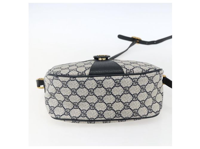 Gucci GG Supreme Sherry Line Schultertasche aus PVC Navy Gold 89 02 032 Auth 171597 Golden Marineblau - Ansicht 5