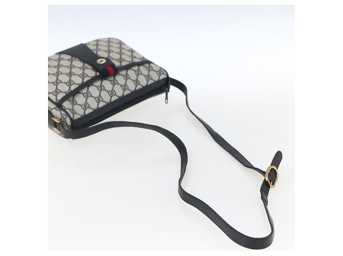 Gucci GG Supreme Sherry Line Schultertasche aus PVC Navy Gold 89 02 032 Auth 171597 Golden Marineblau - Ansicht 7