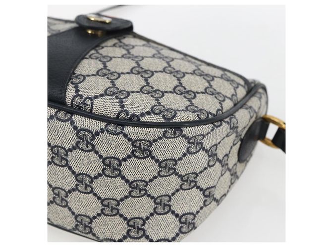 Gucci GG Supreme Sherry Line Schultertasche aus PVC Navy Gold 89 02 032 Auth 171597 Golden Marineblau - Ansicht 9