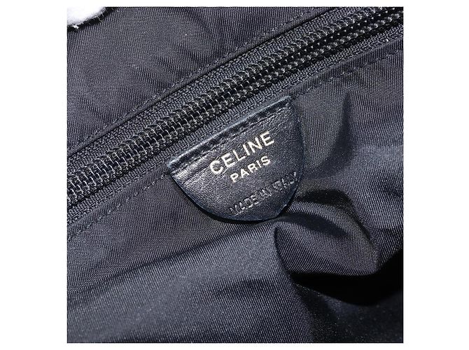 Céline Borsa a mano Celine Circle in nylon nero e oro Auth 168970 D'oro - vista 18