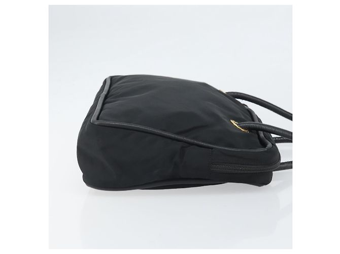 Céline Borsa a mano Celine Circle in nylon nero e oro Auth 168970 D'oro - vista 3
