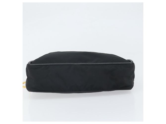 Céline Borsa a mano Celine Circle in nylon nero e oro Auth 168970 D'oro - vista 5