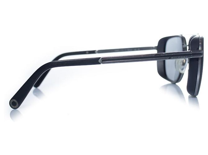 Bulgari Bvlgari, polarisierte Metall-Aviator in Schwarz - Ansicht 5