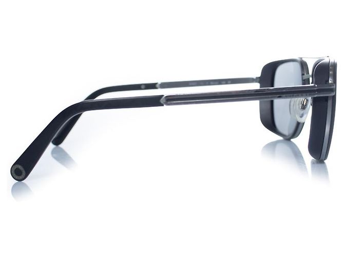Bulgari Bvlgari, polarisierte Metall-Aviator in Schwarz - Ansicht 6