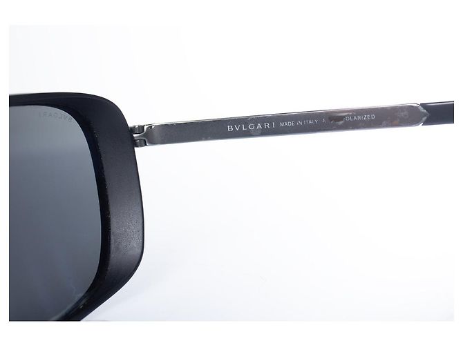 Bulgari Bvlgari, polarisierte Metall-Aviator in Schwarz - Ansicht 8
