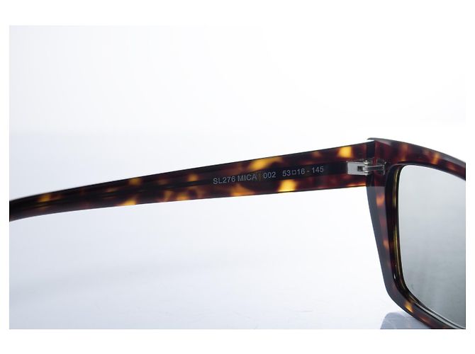 Gafas de sol de mica tortuga marrones de Saint Laurent Castaño - vista 7