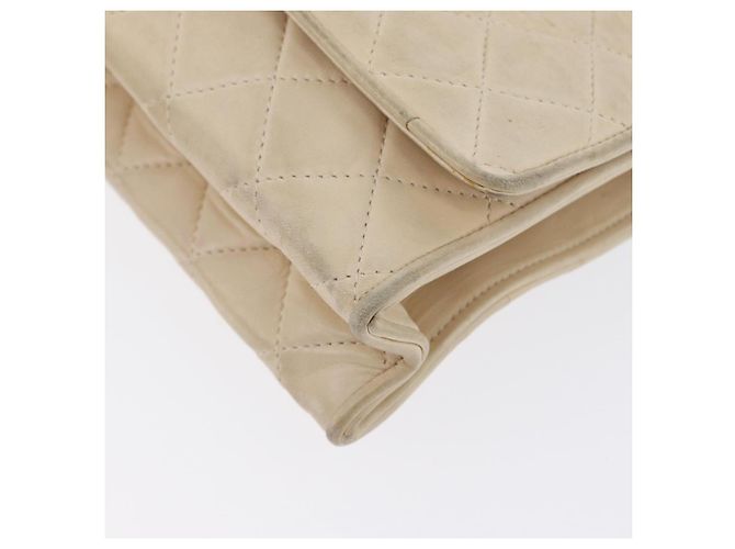 CHANEL Borsa a Spalla Matelassé in Pelle di Agnello Beige Oro CC Auth BA10672 D'oro - vista 15