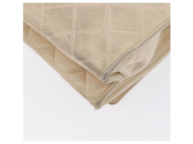 CHANEL Borsa a Spalla Matelassé in Pelle di Agnello Beige Oro CC Auth BA10672 D'oro - vista 17