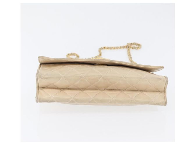 CHANEL Borsa a Spalla Matelassé in Pelle di Agnello Beige Oro CC Auth BA10672 D'oro - vista 5