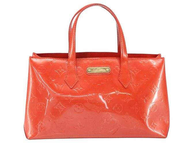 LOUIS VUITTON Monogram Vernis Wilshire PM Bag Orenge Sunset M93644 Auth 171567 - view 13