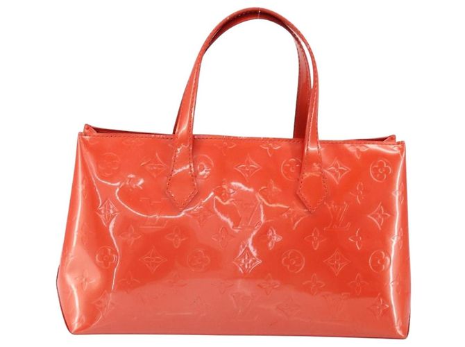 LOUIS VUITTON Monogram Vernis Wilshire PM Bag Orenge Sunset M93644 Auth 171567 - view 2