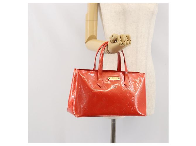 LOUIS VUITTON Monogram Vernis Wilshire PM Bag Orenge Sunset M93644 Auth 171567 - view 22