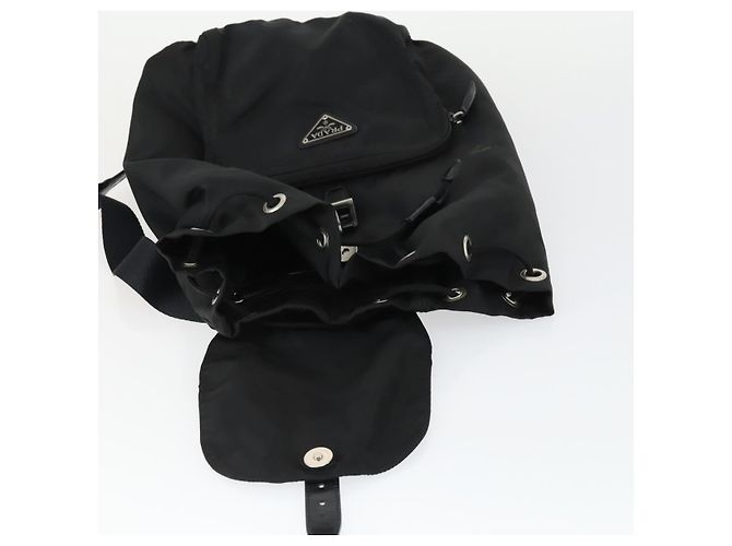 PRADA Backpack Nylon Black Silver Auth bs33169 Silvery - view 10