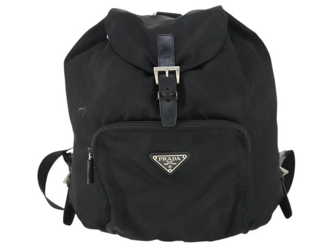 PRADA Backpack Nylon Black Silver Auth bs33169 Silvery - view 13