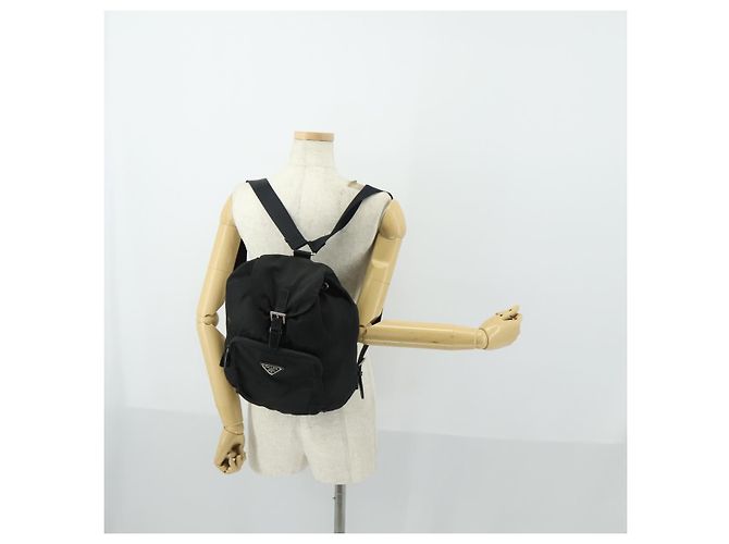 PRADA Backpack Nylon Black Silver Auth bs33169 Silvery - view 27