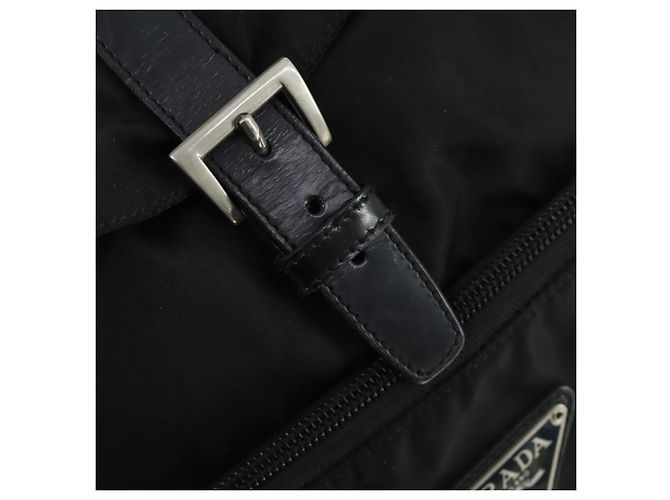 PRADA Backpack Nylon Black Silver Auth bs33169 Silvery - view 9