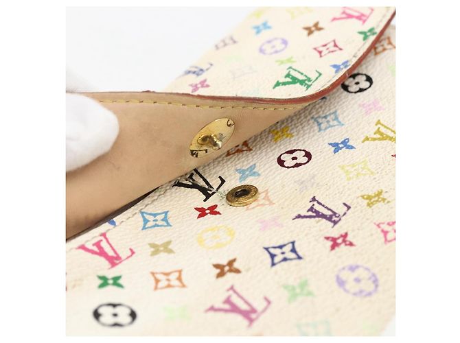 LOUIS VUITTON Monogram Multicolor Portefeuille Sarah Wallet M93532 Auth BA10789 White - view 7